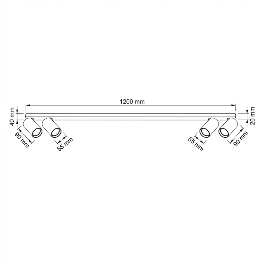 Brilagi - bodové svietidlo SELE LONG 4xGU10/30W/230V čierne