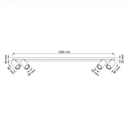 BRILAGI - bodové svietidlo SELE LONG 4xGU10/30W/230V čierne