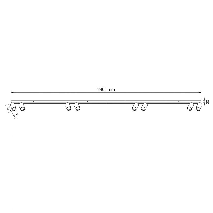 BRILAGI - Bodové svietidlo SELE LONG 8xGU10/30W/230V biela