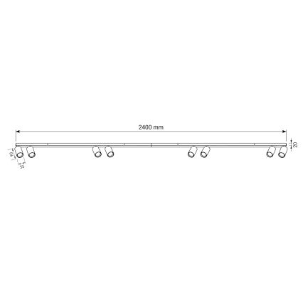BRILAGI - Bodové svietidlo SELE LONG 8xGU10/30W/230V čierna