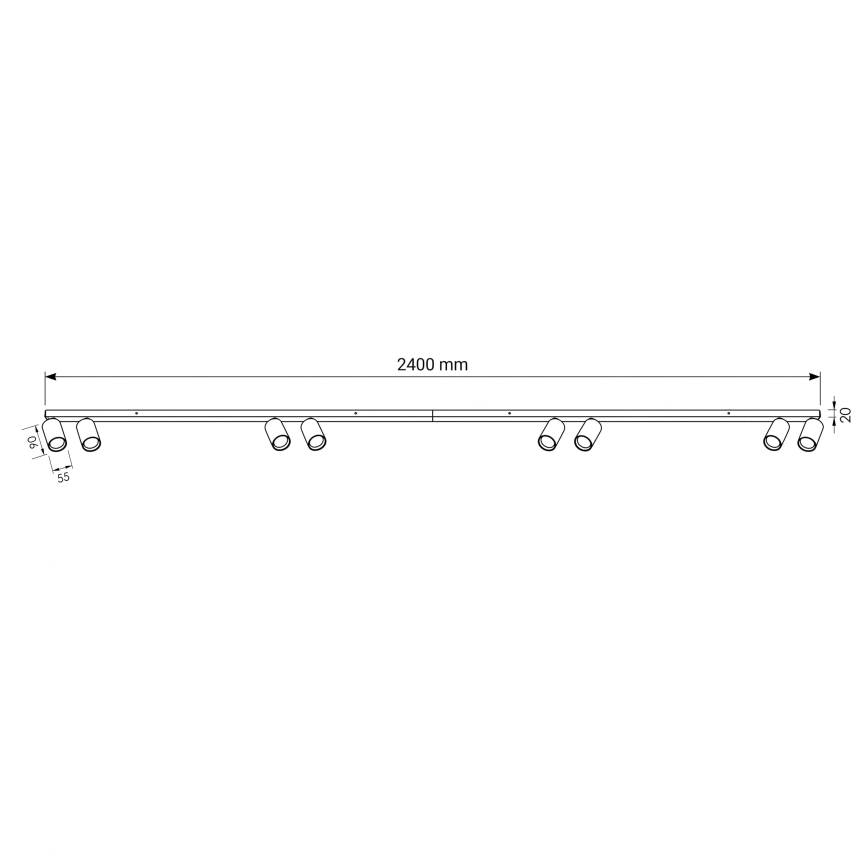 BRILAGI - Bodové svietidlo SELE LONG 8xGU10/30W/230V čierna