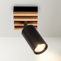 Brilagi - Bodové svietidlo SELE WOOD 1xGU10/30W/230V čierne/drevo