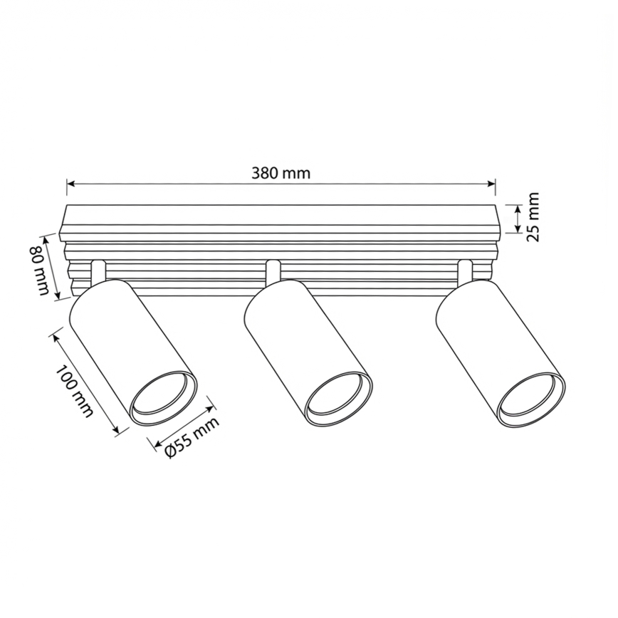 Brilagi - Bodové svietidlo SELE WOOD 3xGU10/30W/230V čierna/drevo