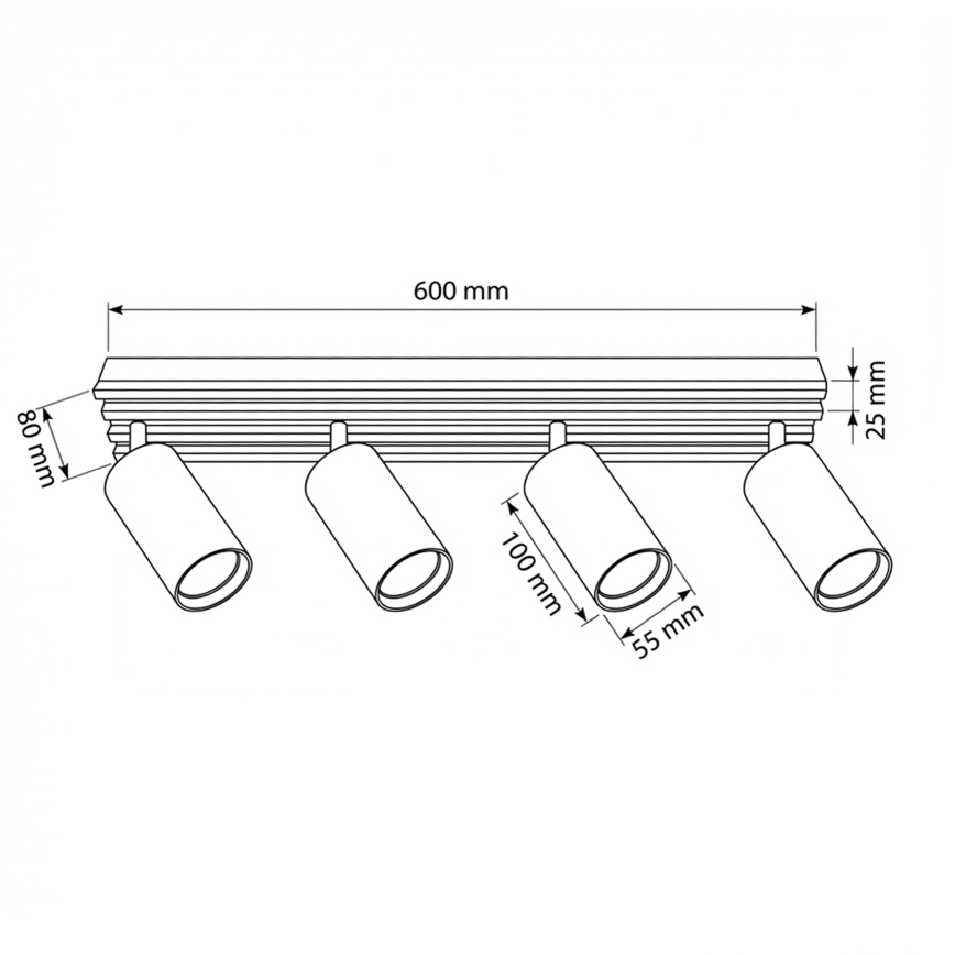 Brilagi - Bodové svietidlo SELE WOOD 4xGU10/30W/230V biela/drevo