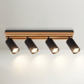 Brilagi - Bodové svietidlo SELE WOOD 4xGU10/30W/230V čierna/drevo