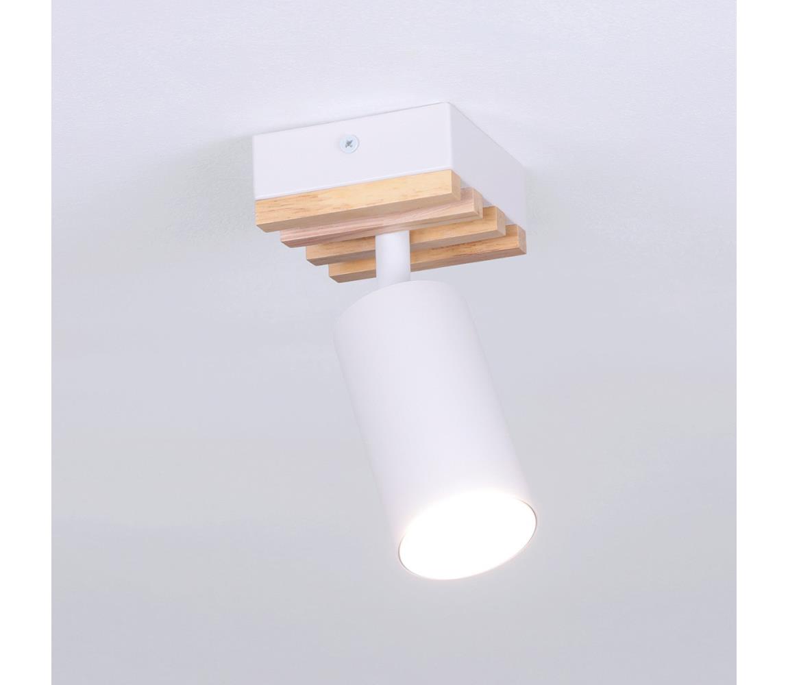 Brilagi - Bodové svietidlo SELE WOOD ACOUSTIC 1xGU10/30W/230V biela/drevo WO-OEM-25CF-B01-WHT