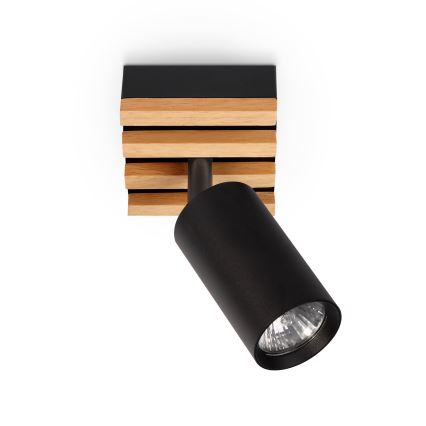 Brilagi - Bodové svietidlo SELE WOOD ACOUSTIC 1xGU10/30W/230V čierne/drevo