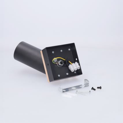 Brilagi - Bodové svietidlo SELE WOOD ACOUSTIC 1xGU10/30W/230V čierne/drevo