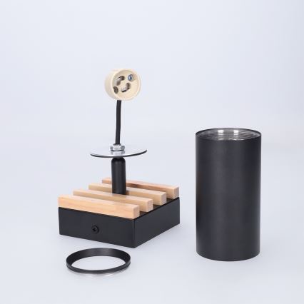 Brilagi - Bodové svietidlo SELE WOOD ACOUSTIC 1xGU10/30W/230V čierne/drevo