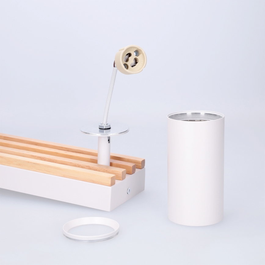 Brilagi - Bodové svietidlo SELE WOOD ACOUSTIC 2xGU10/30W/230V biela/drevo