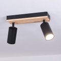 Brilagi - Bodové svietidlo SELE WOOD ACOUSTIC 2xGU10/30W/230V čierna/drevo