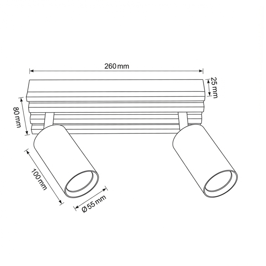 Brilagi - Bodové svietidlo SELE WOOD ACOUSTIC 2xGU10/30W/230V čierna/drevo