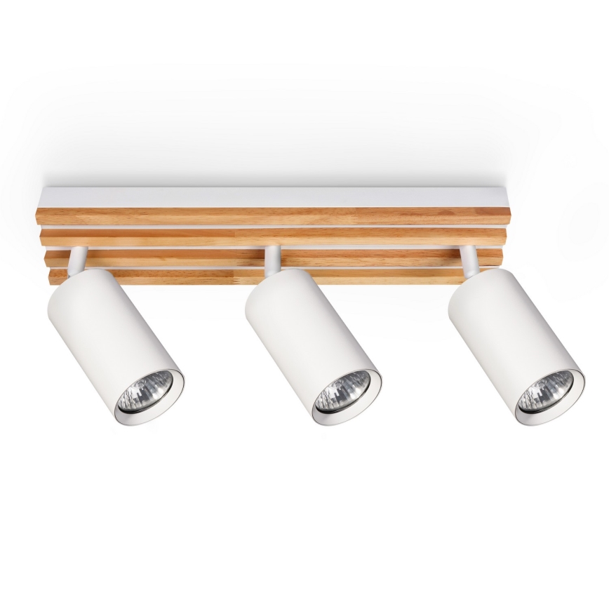 Brilagi - Bodové svietidlo SELE WOOD ACOUSTIC 3xGU10/30W/230V biela/drevo