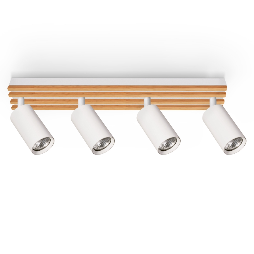 Brilagi - Bodové svietidlo SELE WOOD ACOUSTIC 4xGU10/30W/230V biela/drevo