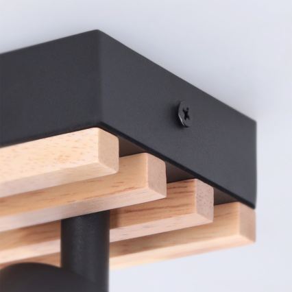 Brilagi - Bodové svietidlo SELE WOOD ACOUSTIC 4xGU10/30W/230V čierna/drevo