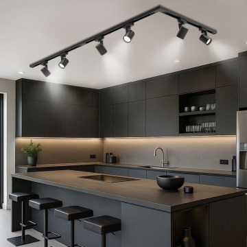 Brilagi - Bodové svietidlo v lištovom systéme HUSKY 6xGU10/10W/230V čierna