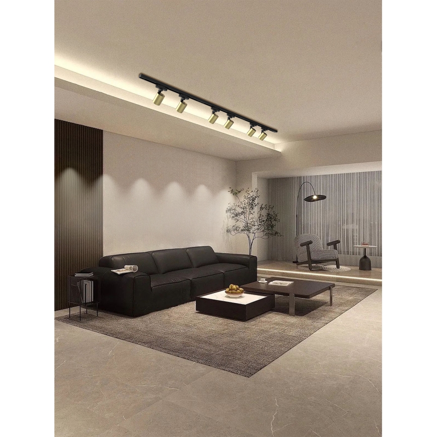 Brilagi - Bodové svietidlo v lištovom systéme HUSKY 6xGU10/10W/230V čierna/zlatá