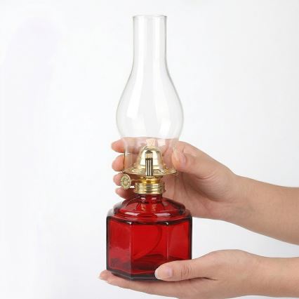 Brilagi - červená petrolejová lampa MERLIN