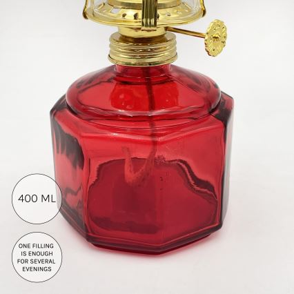 Brilagi - červená petrolejová lampa MERLIN