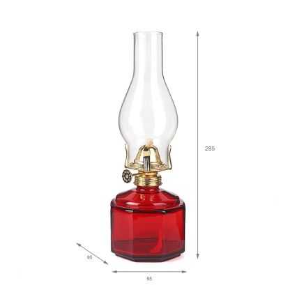 Brilagi - červená petrolejová lampa MERLIN