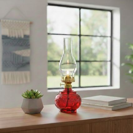 Brilagi - červená petrolejová lampa MERLIN