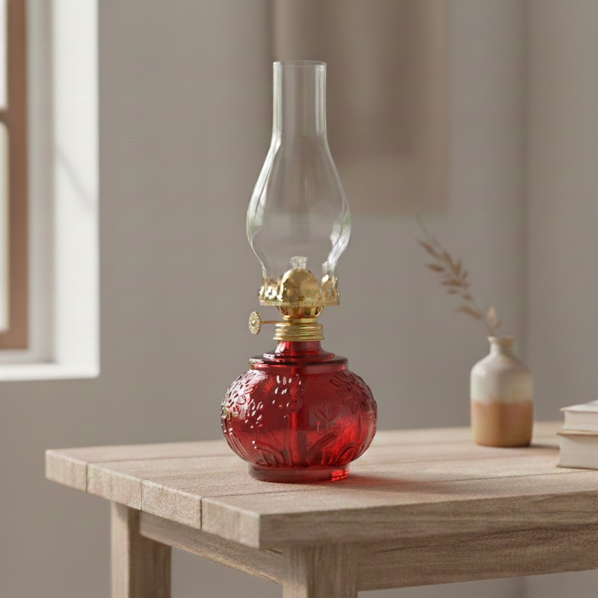 Brilagi - červená petrolejová lampa MERLIN