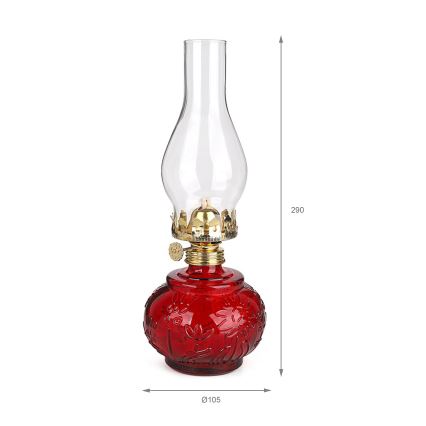 Brilagi - červená petrolejová lampa MERLIN