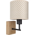 Brilagi - Detská nástenná lampa BOBO WOOD 1xE27/25W/230V dub/čierna/béžová/bodky