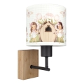 Brilagi - Detská nástenná lampa BOBO WOOD 1xE27/25W/230V dub/čierna/biela/ružová/víly
