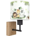 Brilagi - Detská nástenná lampa BOBO WOOD 1xE27/25W/230V dub/čierna/biela/zelená/džungľa