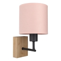Brilagi - Detská nástenná lampa BOBO WOOD 1xE27/25W/230V dub/čierna/ružová