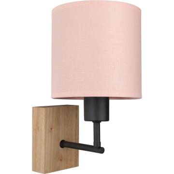 Brilagi - Detská nástenná lampa BOBO WOOD 1xE27/25W/230V dub/čierna/ružová