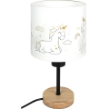 Brilagi - Detská stolná lampa BOBO WOOD 1xE27/25W/230V dub/čierna/biela/jednorožce