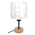 Brilagi - Detská stolná lampa BOBO WOOD 1xE27/25W/230V dub/čierna/biela/králičky