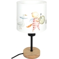 Brilagi - Detská stolná lampa BOBO WOOD 1xE27/25W/230V dub/čierna/biela/zvieratká
