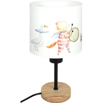 Brilagi - Detská stolná lampa BOBO WOOD 1xE27/25W/230V dub/čierna/biela/zvieratká