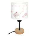 Brilagi - Detská stolná lampa BOBO WOOD 1xE27/25W/230V dub/čierna/krémová/zajačiky