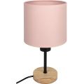 Brilagi - Detská stolná lampa BOBO WOOD 1xE27/25W/230V dub/čierna/ružová