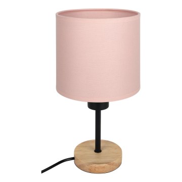 Brilagi - Detská stolná lampa BOBO WOOD 1xE27/25W/230V dub/čierna/ružová