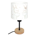 Brilagi - Detská stolová lampa BOBO WOOD 1xE27/25W/230V dub/čierna/biela/zajačiky