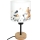 Brilagi - Detská stolová lampa BOBO WOOD 1xE27/25W/230V dub/čierna/biela/zvieratká