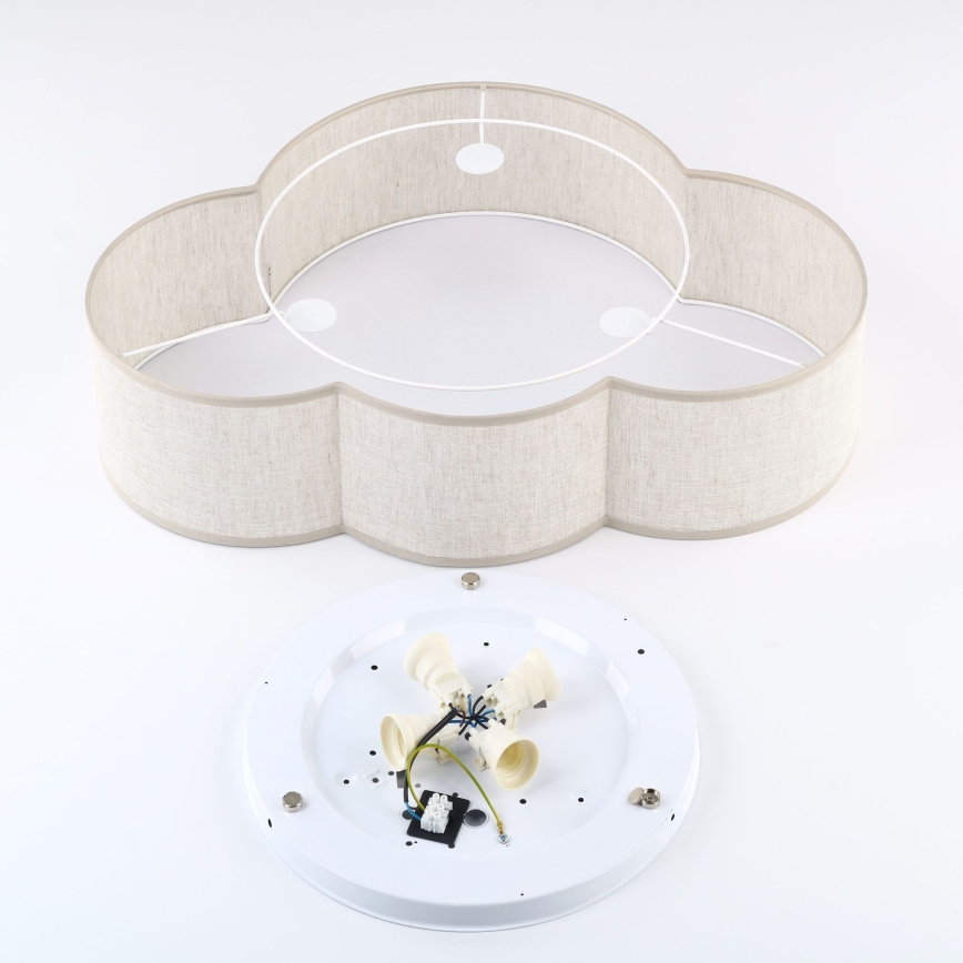 Brilagi - Detské stropné svietidlo NIMBUS LINEN 4xE27/15W/230V 46x63 cm béžové