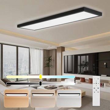 Brilagi - Dimmable Stropné Osvetlenie do Kúpeľne FRAME SMART LED/50W/230V 30x120 cm 3000-6000K IP44 čierne + diaľkové ovládanie