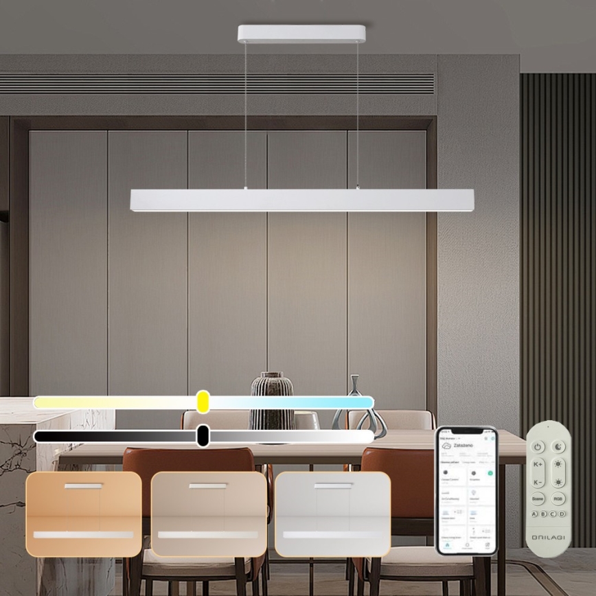 Brilagi - LED vešiaková lampa SLEEKLINE SMART LED/40W/230V 3000-6000K Wi-Fi Tuya biela + diaľkové ovládanie