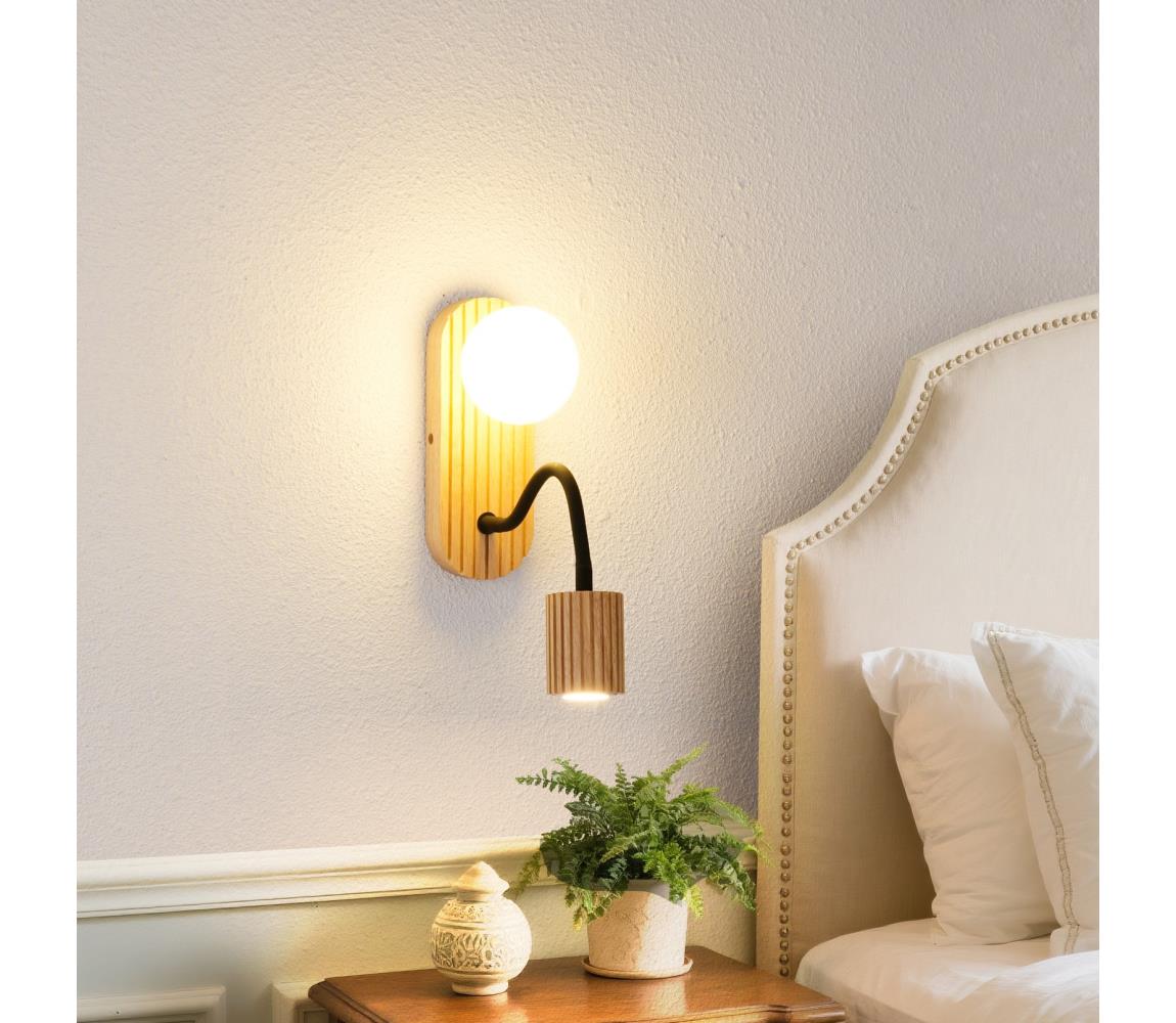 Brilagi - Drevené nástenné svietidlo MODERN WOOD 1xG9/5W/230V + 1xGU10/8W BRI409