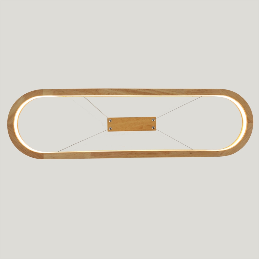 Brilagi - Drevený LED luster UMEA WOOD na lanku, 30W, 230V, 70x20 cm