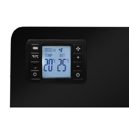 Brilagi - Elektrický priamovykurovač/konvektor 1000/1300/2300W LCD/časovač/TURBO/termostat čierna + DO