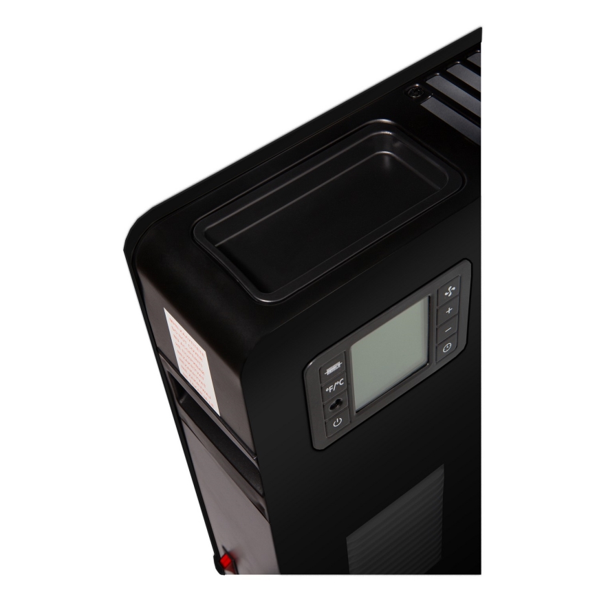 Brilagi - Elektrický priamovykurovač/konvektor 1000/1300/2300W LCD/časovač/TURBO/termostat čierna + diaľkové ovládanie