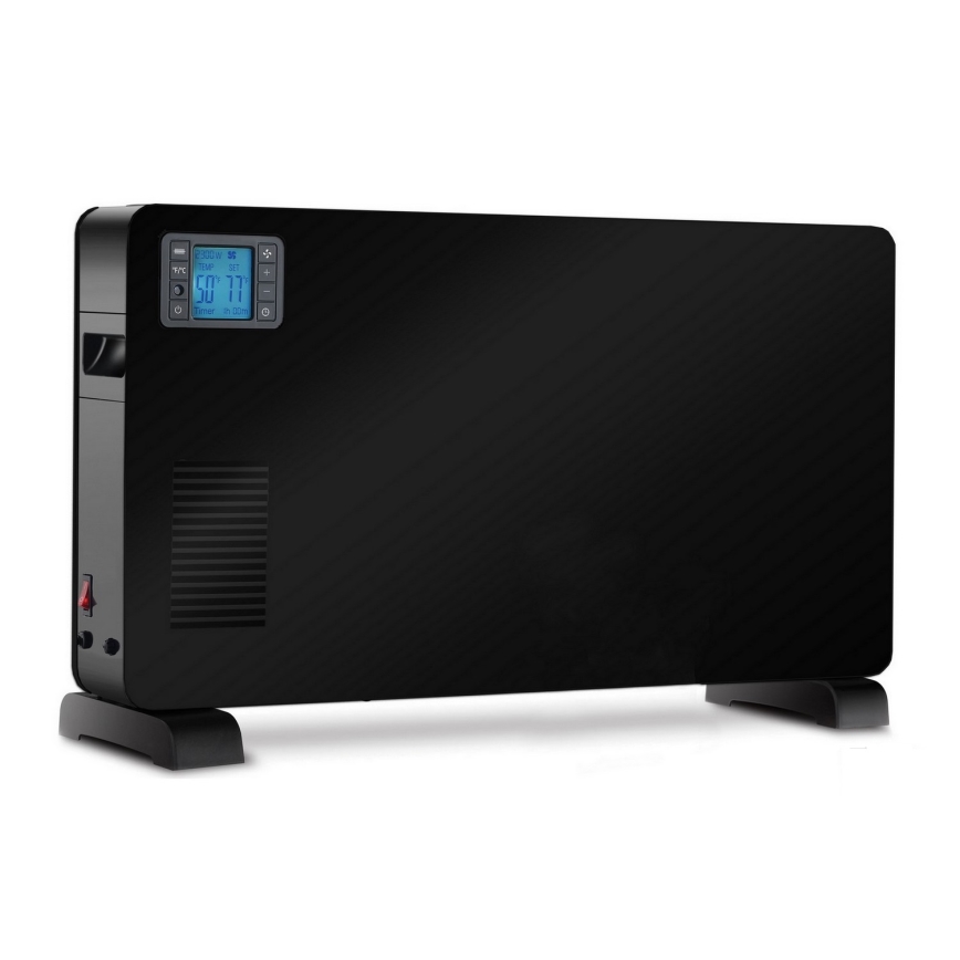 Brilagi - Elektrický priamovykurovač/konvektor 1000/1300/2300W LCD/časovač/TURBO/termostat čierna + diaľkové ovládanie