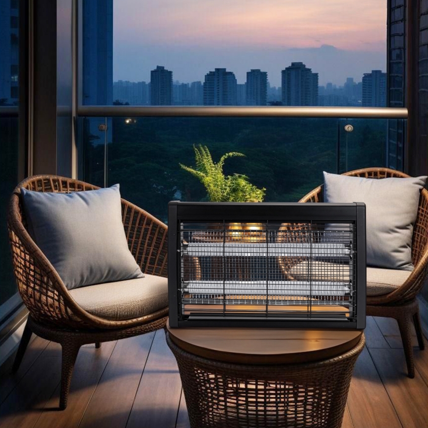 Brilagi - Elektrický lapač hmyzu 2xUV/10W/230V 60 m2 čierna